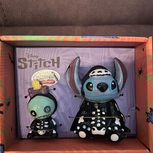 Disney stitch and scrumptious skeleton salt and pepper